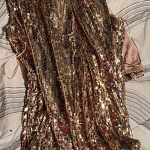 Elegant Backless Sequin Dress